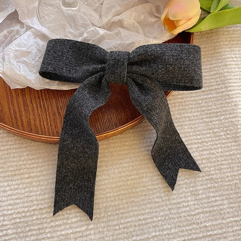 Korean Knitted Bow Hair Clip – Sweet Duckbill Hairpin for Women