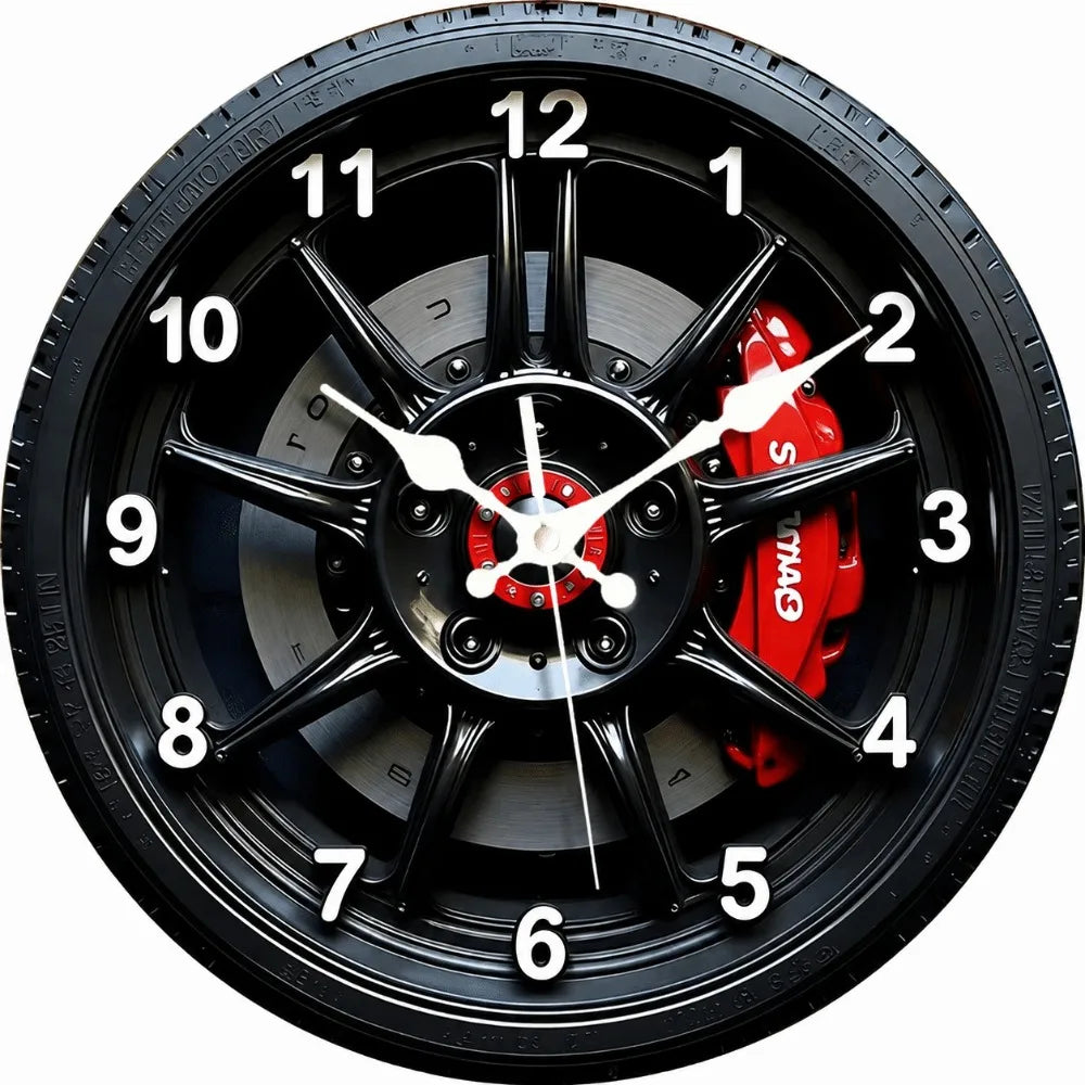 Silent Motorcycle Wheel Hub Wall Clock | 20/25/30cm Quartz