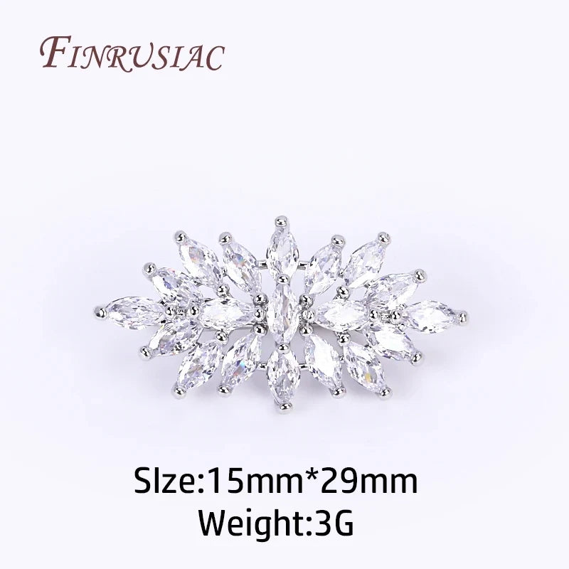 18K Gold Plated Zircon Magnetic Pearl Clasp | DIY Jewelry Findings