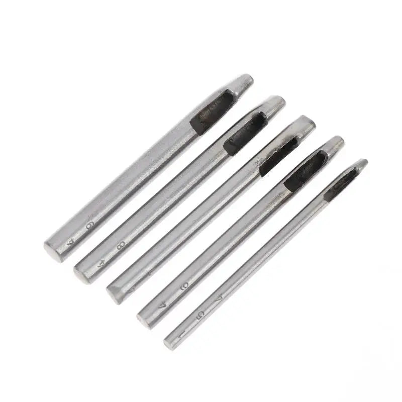 Oval Leather Hole Punch Set – 3 or 5 Pcs Steel DIY Craft Tool