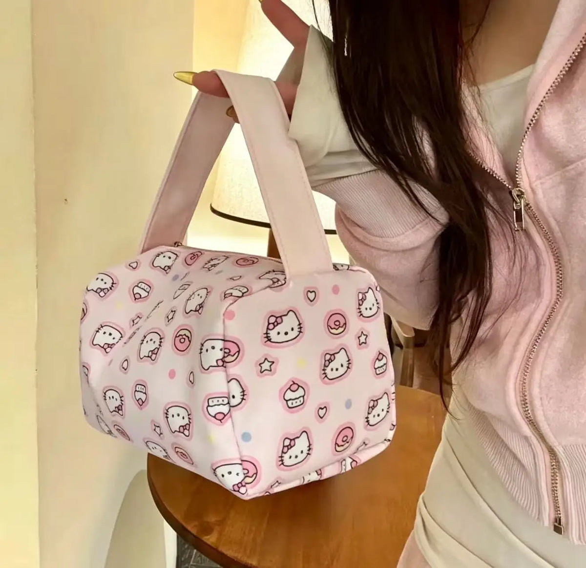 Sanrio Hello Kitty Makeup Bag | Kawaii Travel Toiletry Organizer