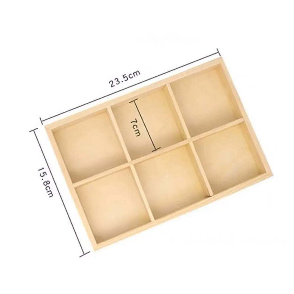 Multi-Grid Wood Succulent Tray & Desktop Organizer Holder