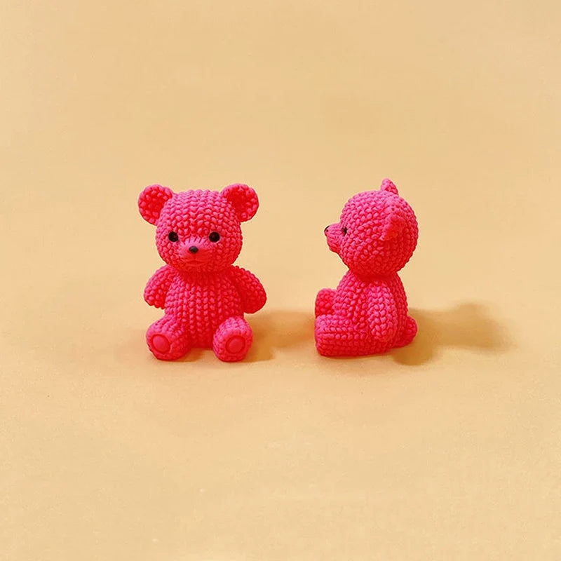 Mini Bear Resin Figurine Fairy Garden Micro Landscape Ornament