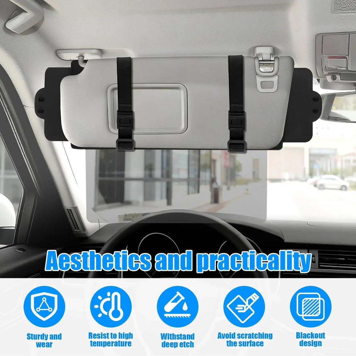 Universal Car Sun Visor Extender – Anti-Glare PC Lens