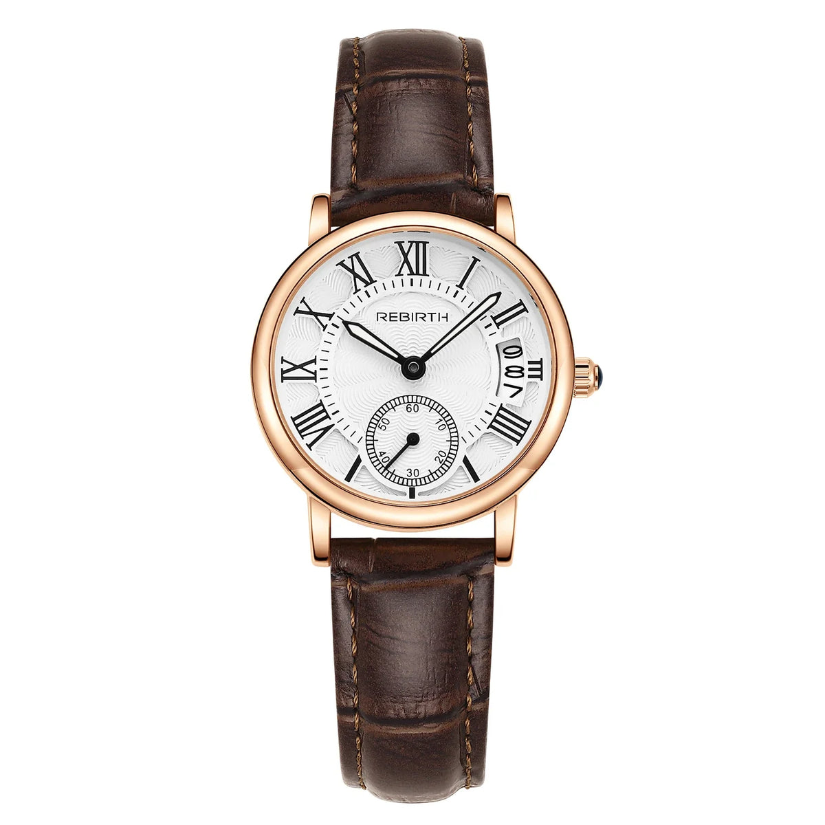 REBIRTH Women's Retro Leather Quartz Watch – Casual Daily Wear