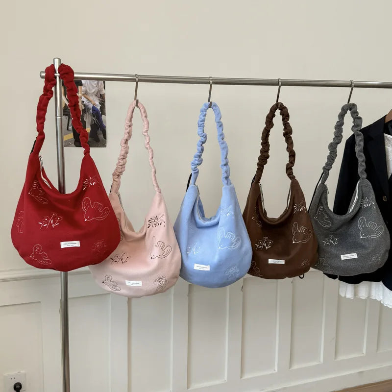 Women's Large Capacity Embroidered Crossbody Tote Bag