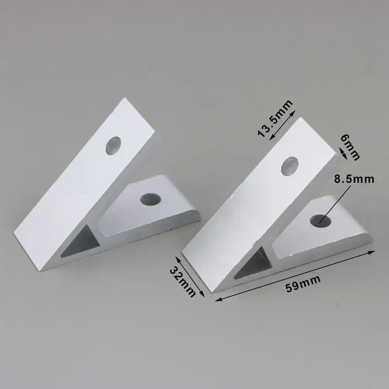 2Pcs 45° Aluminum Corner Bracket for 2020–8080 Extrusion Profiles