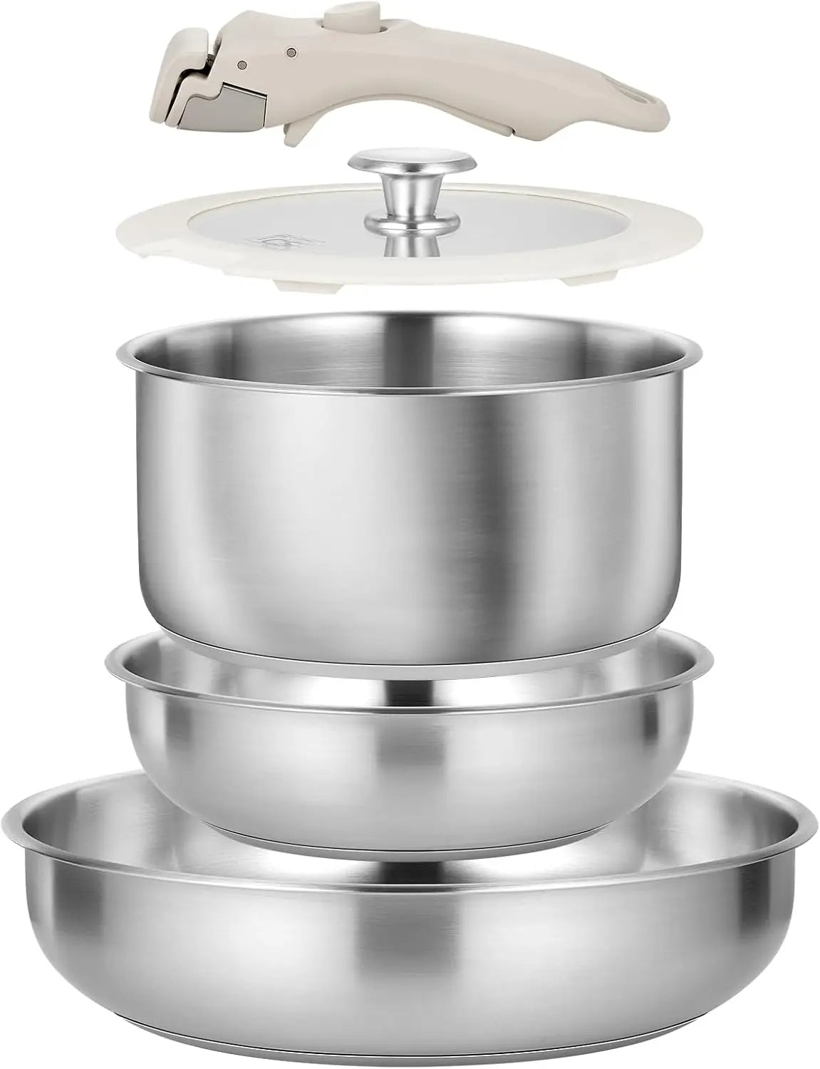 KOCH SYSTEME CS 7-Piece SS Cookware Set – Detachable Handle