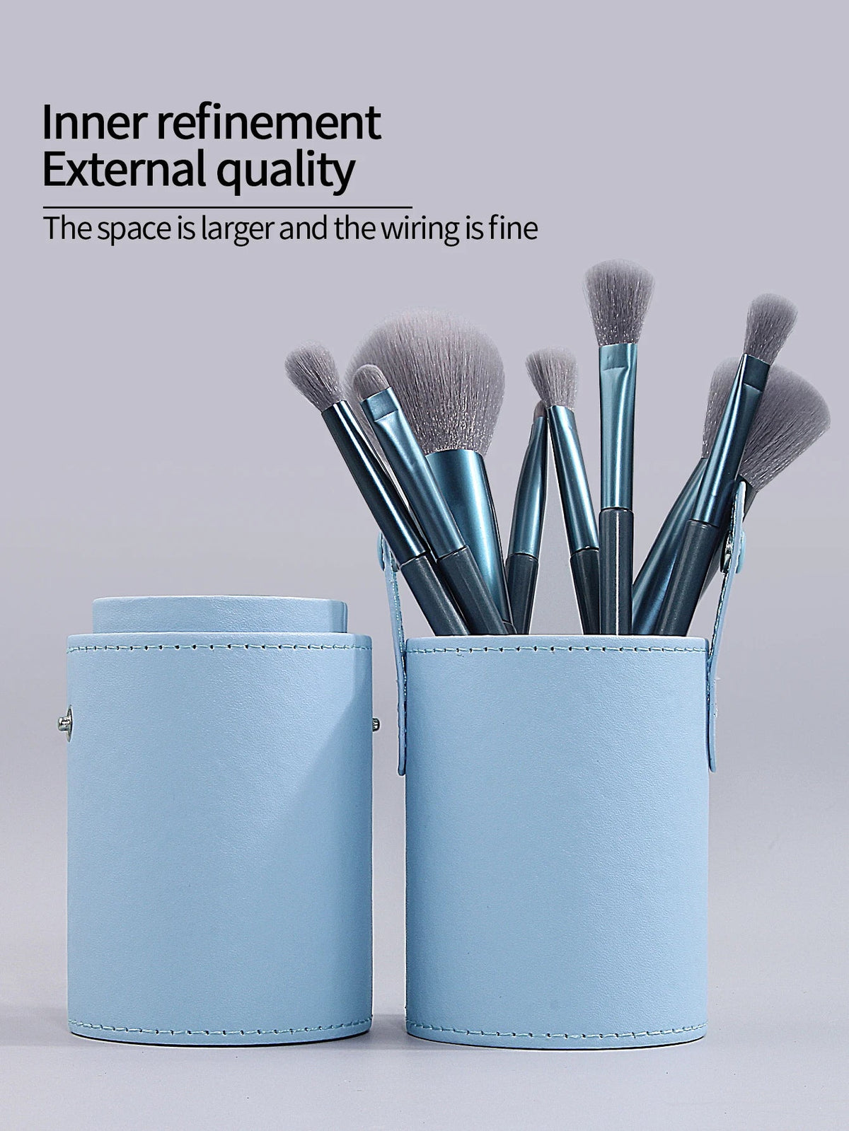 Nixie Blue Makeup Brush Holder Bucket | Portable Organizer
