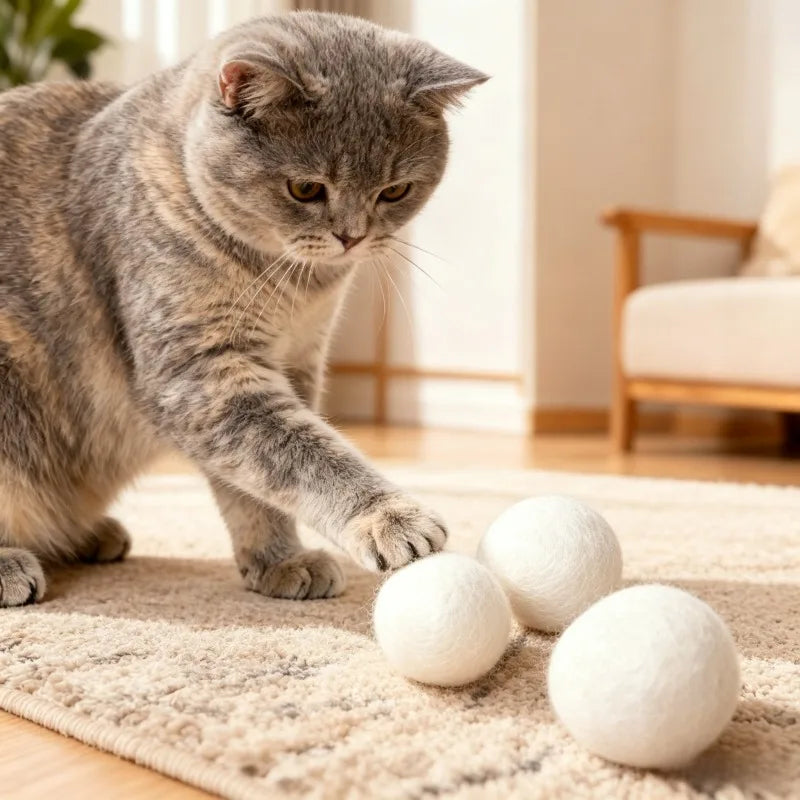 Silent Wool Ball Cat Toy – Bite-Resistant Hunting Toy