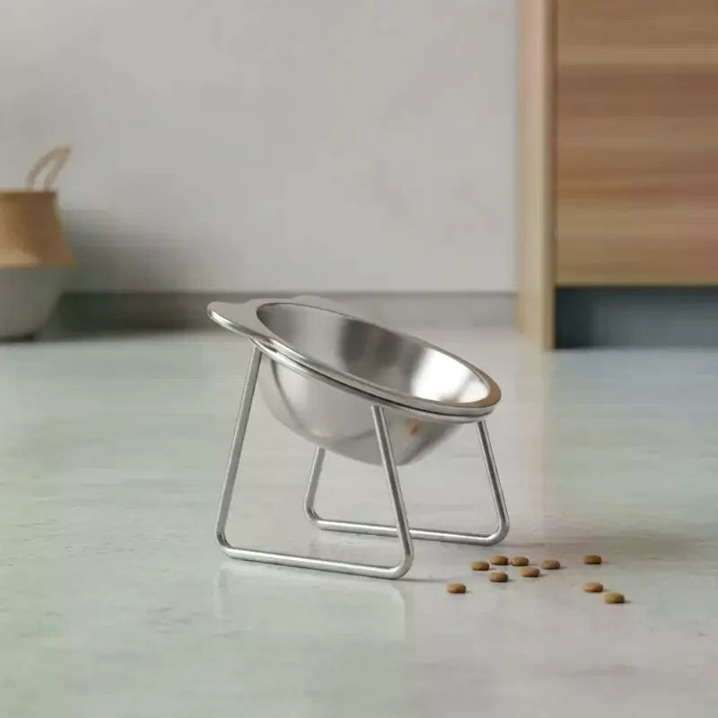 Stainless Steel Pet Bowl for Cats & Dogs | Elevated Neck Support