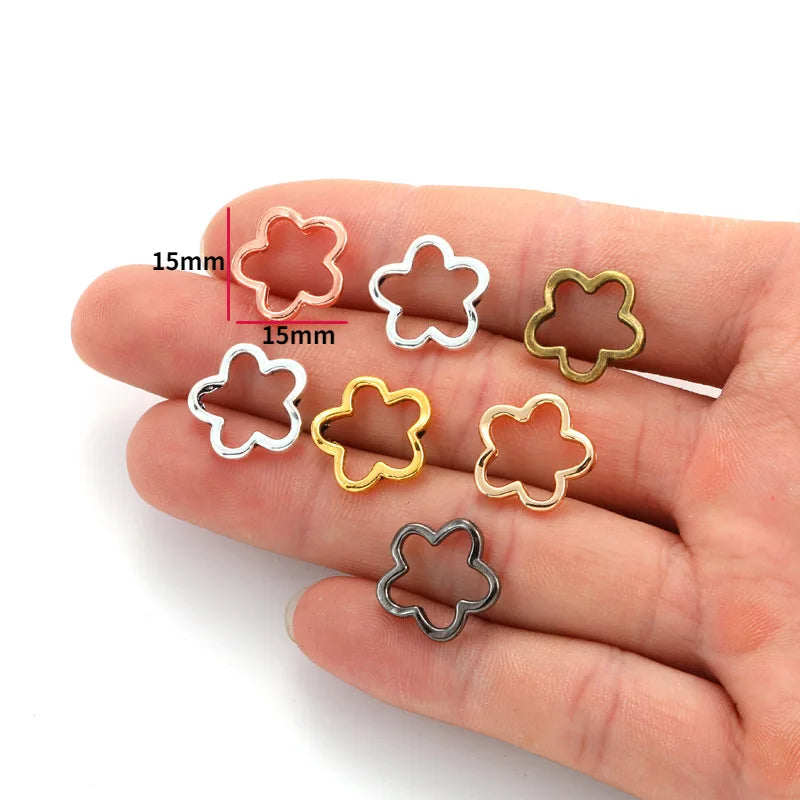 20pcs Antique Flower Spacer Beads Alloy Charms for Jewelry Making