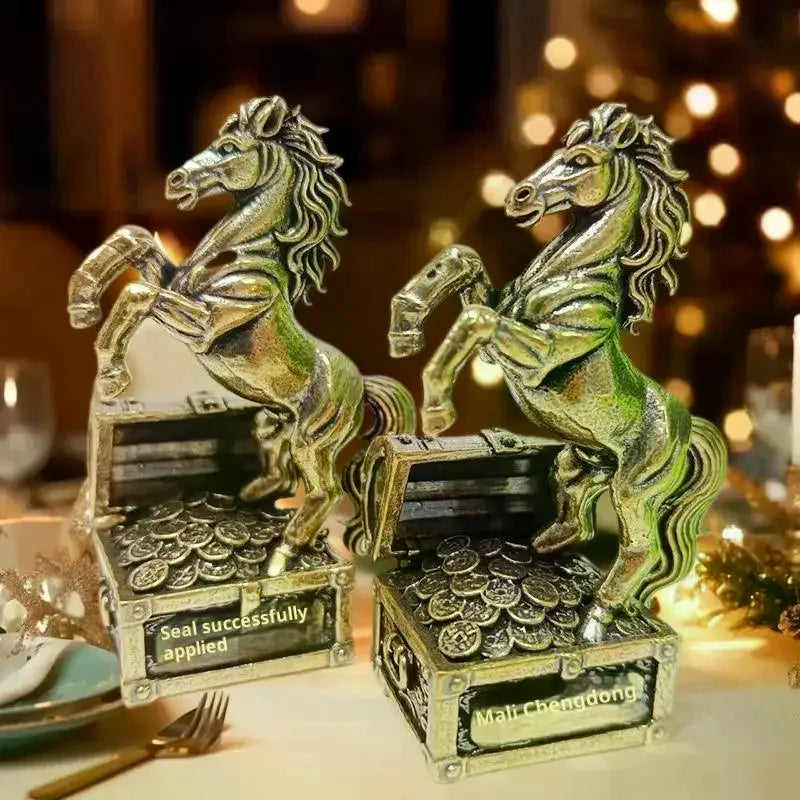Brass Feng Shui Horse Figurine – Miniature Zodiac Statue
