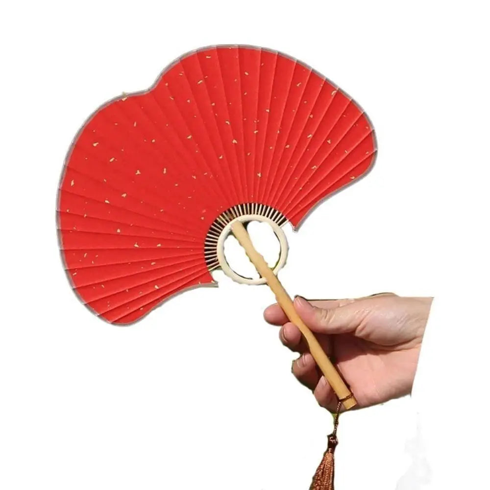 Vintage Rice Paper Ginkgo Round Fan – Chinese Style Décor