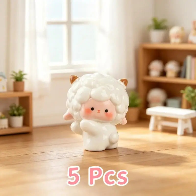 Miniature Sheep Lamb Resin Figurines Fairy Garden Ornaments 5/6Pcs