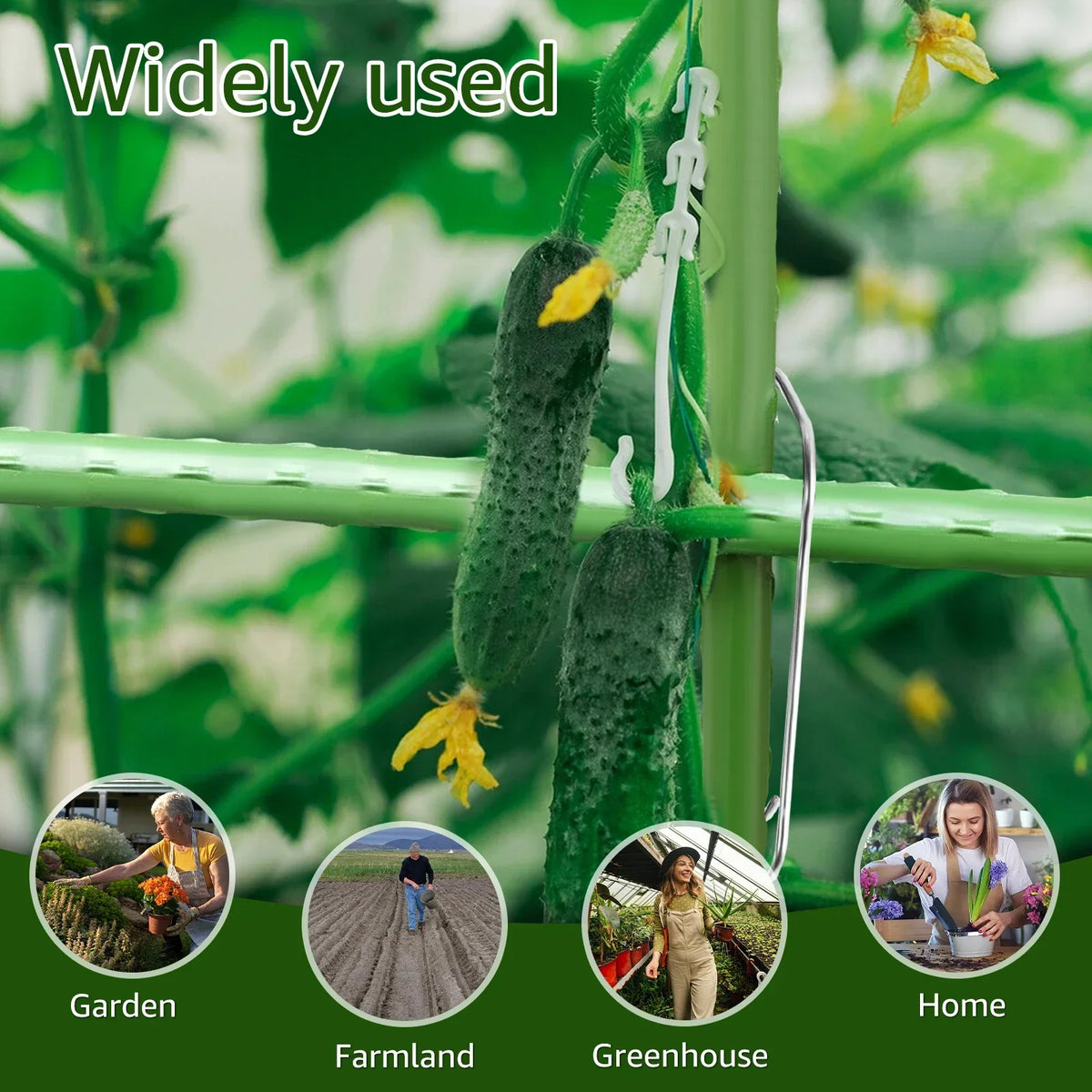 50Pcs Steel Plant Trellis Connecting Buckles & Pole Clips
