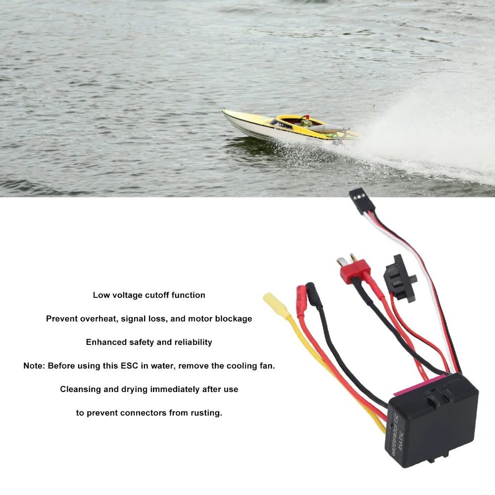 35A Waterproof Brushless ESC for RC Car & Boat | Sensorless