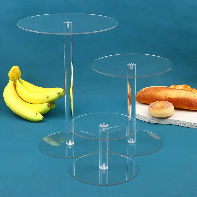 Transparent Acrylic Round Cake Stand | Party Dessert Display