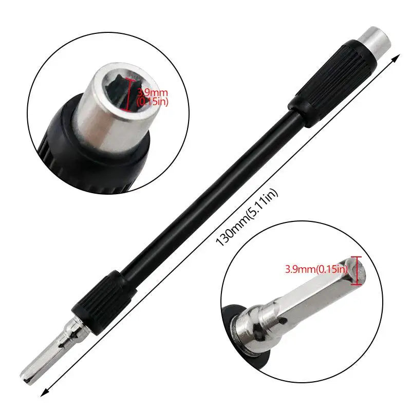 Flexible Drill Shaft Extension 1/4" Hex Screwdriver Bit Link