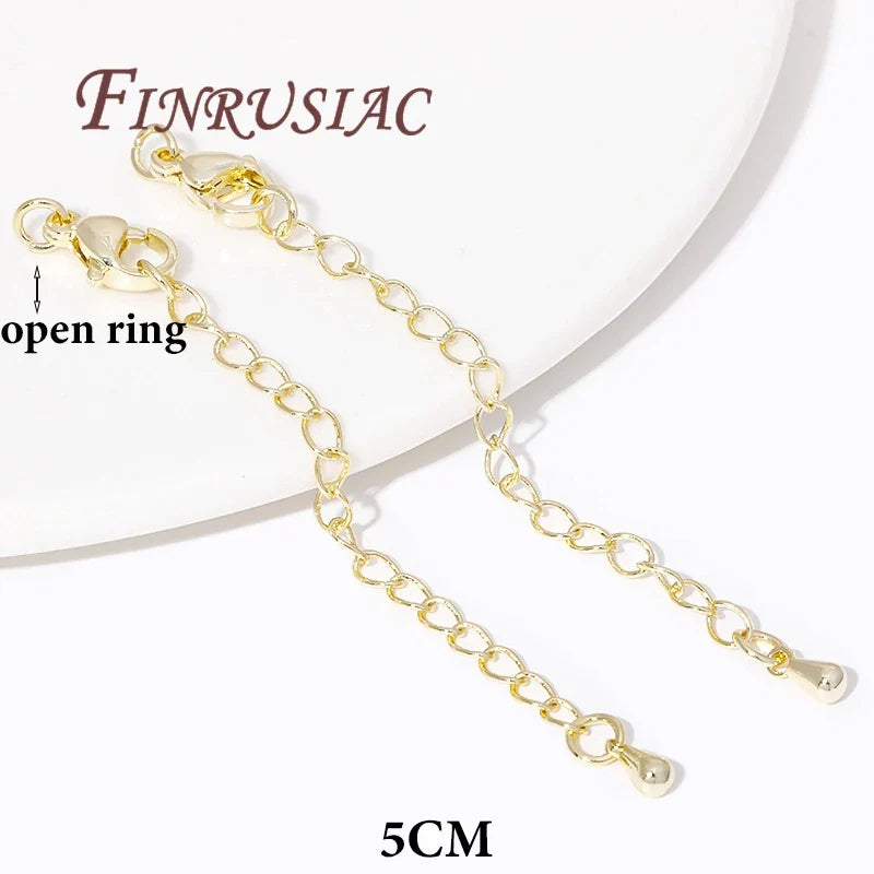18K Gold Plated Extension Tail Chains with Lobster Clasps | DIY