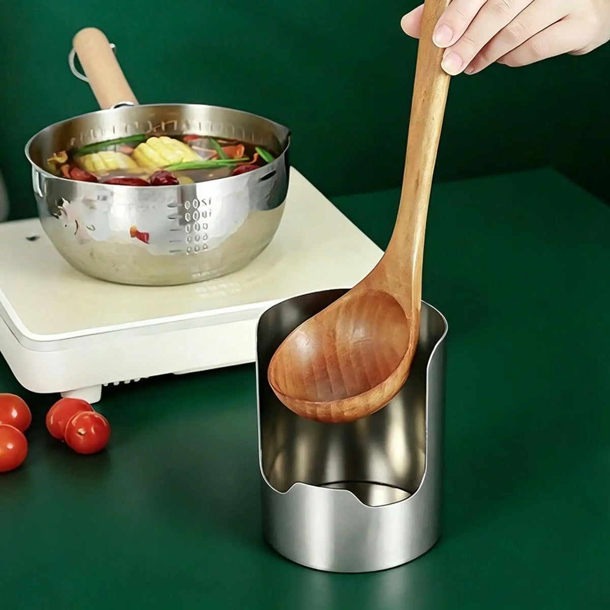 Stainless Steel Pot Lid & Utensil Holder | Kitchen Organizer