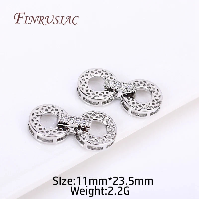 18K Gold Plated Zircon Clasp Connector Beads | DIY Jewelry