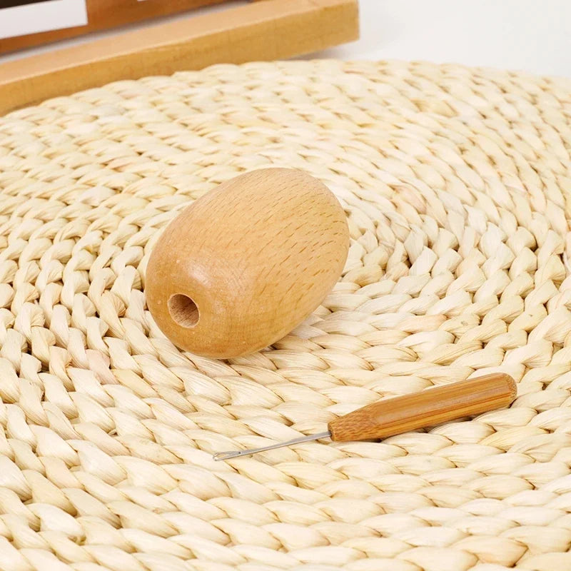 Bamboo Darning Egg – Wooden Mending Tool for Socks & Clothes