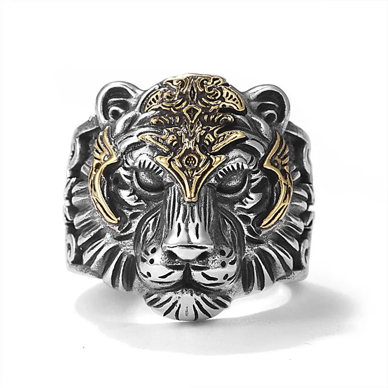 Vintage Punk Adjustable Ring – Eagle Tiger Snake Charm