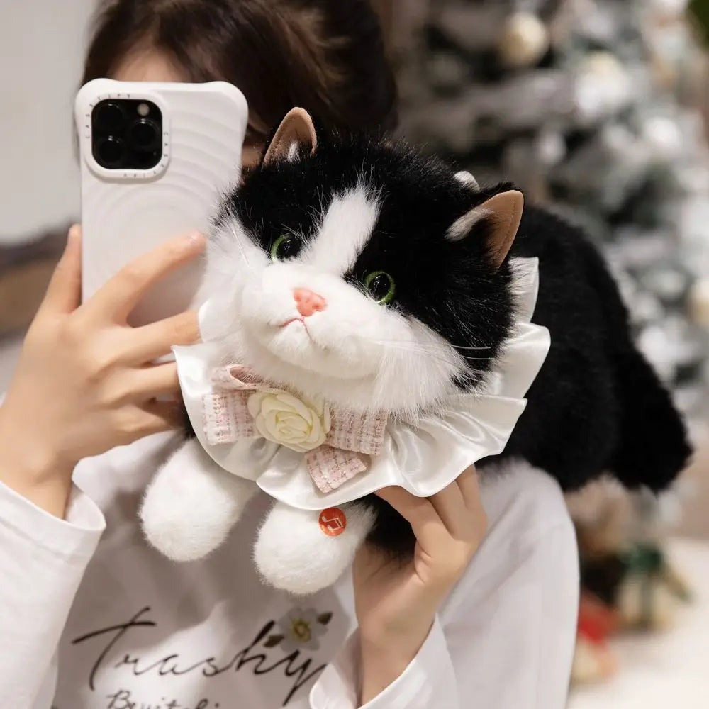 Realistic Cat Plush Toy – Fluffy Voiced Stuffed Animal Doll 40cm