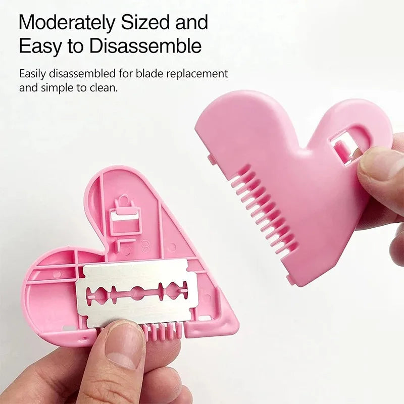 Pink Heart Double-Sided Hair Thinning Comb & Cutting Blade