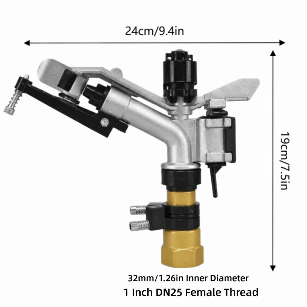 1" DN25 Auto Rotating Impact Sprinkler – Copper & Alloy