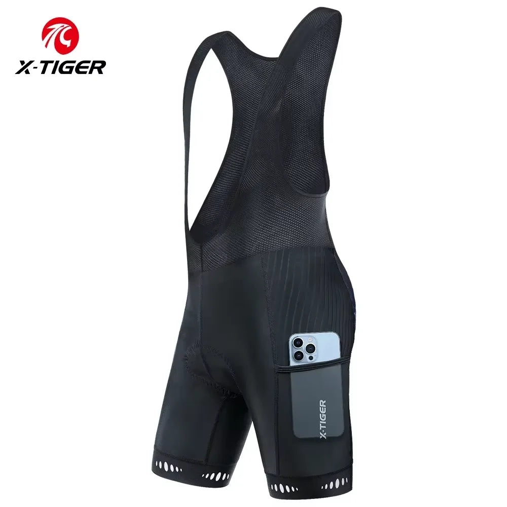 X-TIGER Men's 5D Gel Padded Cycling Bib Shorts | Back Pocket