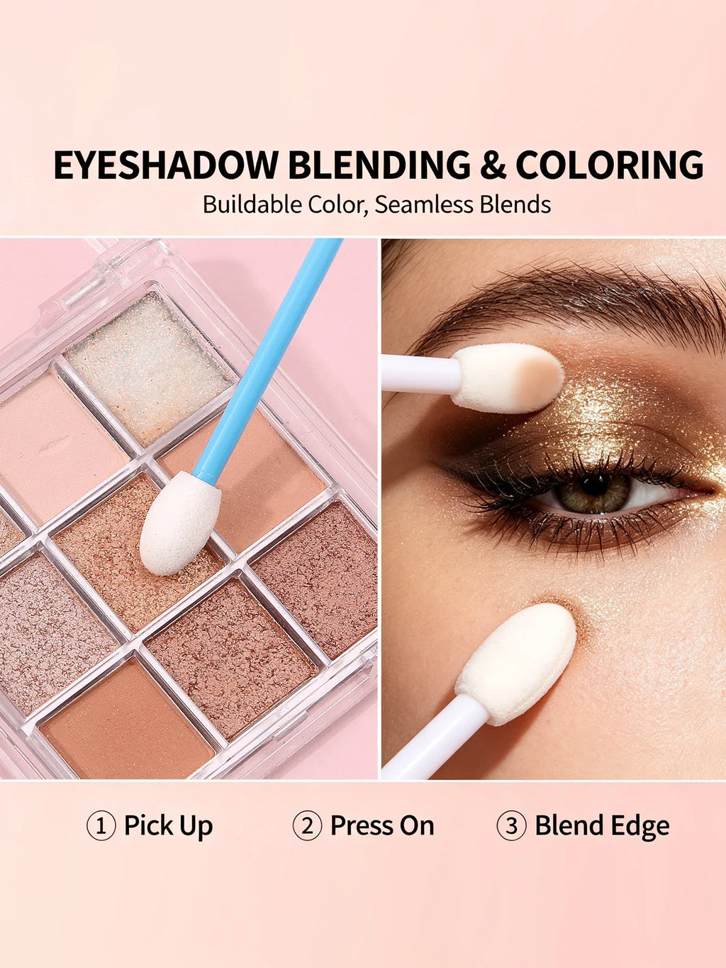 50-Piece Sponge Makeup Brush Set – Eye, Lip & Concealer
