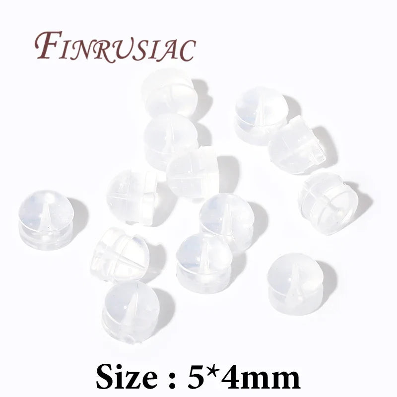 Silicone Earring Backs Stoppers – Gold Plated DIY Findings 50/100Pcs