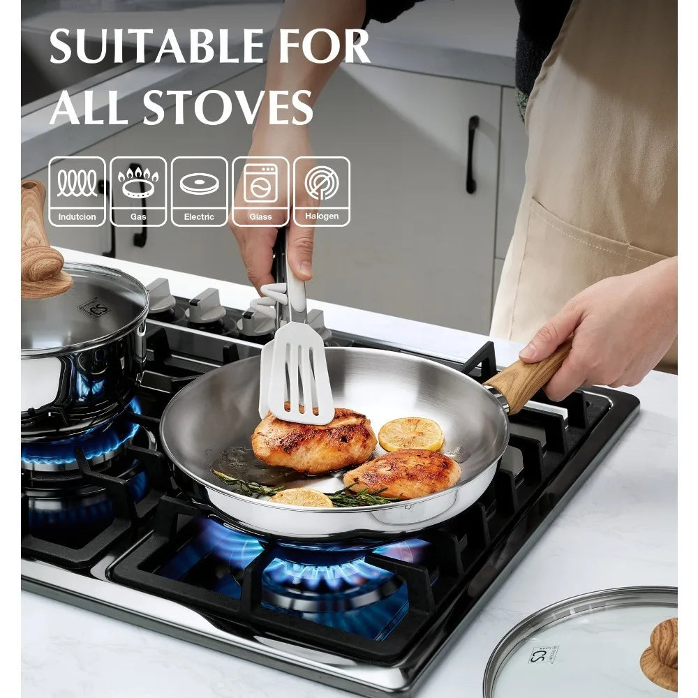 KOCH SYSTEME CS Stainless Steel Frying Pan Set 8 & 10 Inch