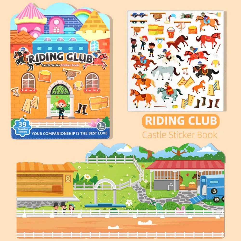 Reusable Jelly Sticker Quiet Book – Animal & Vehicle Puzzle