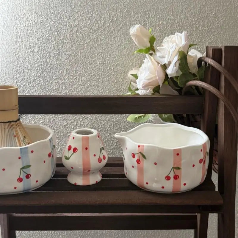Handcrafted Ceramic Mixing Bowl Set with Pour Spout & Insert