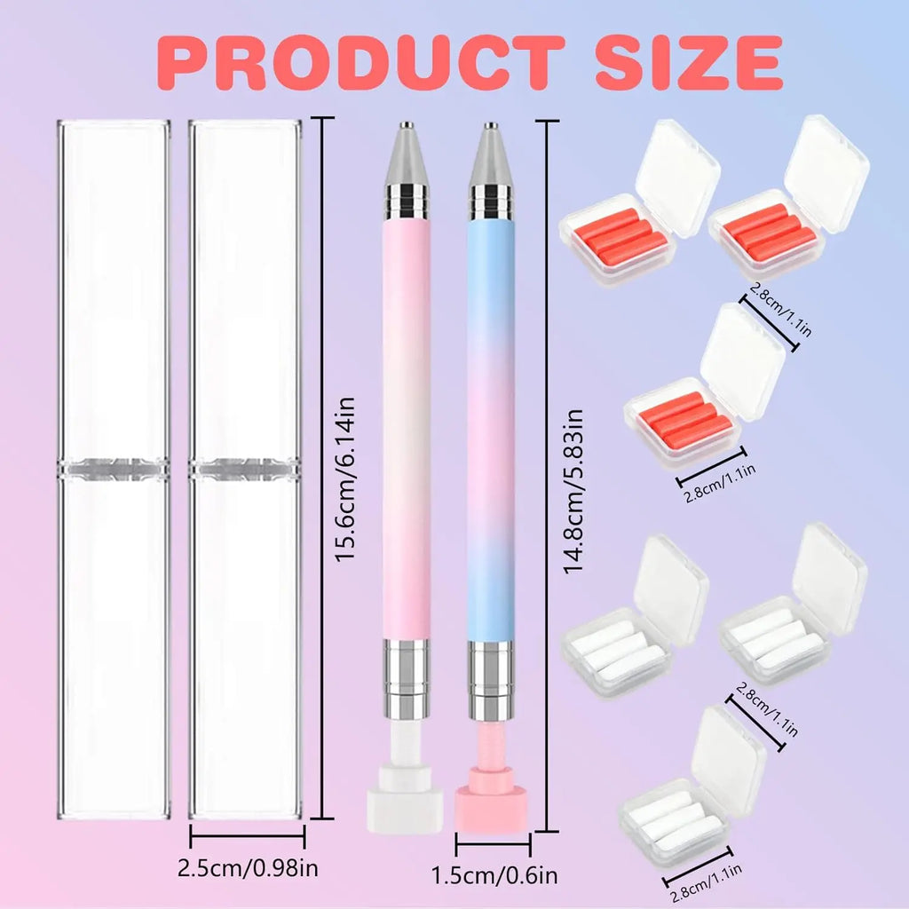 2PCS Refillable Wax Pen for Diamond Painting + Wax Pads