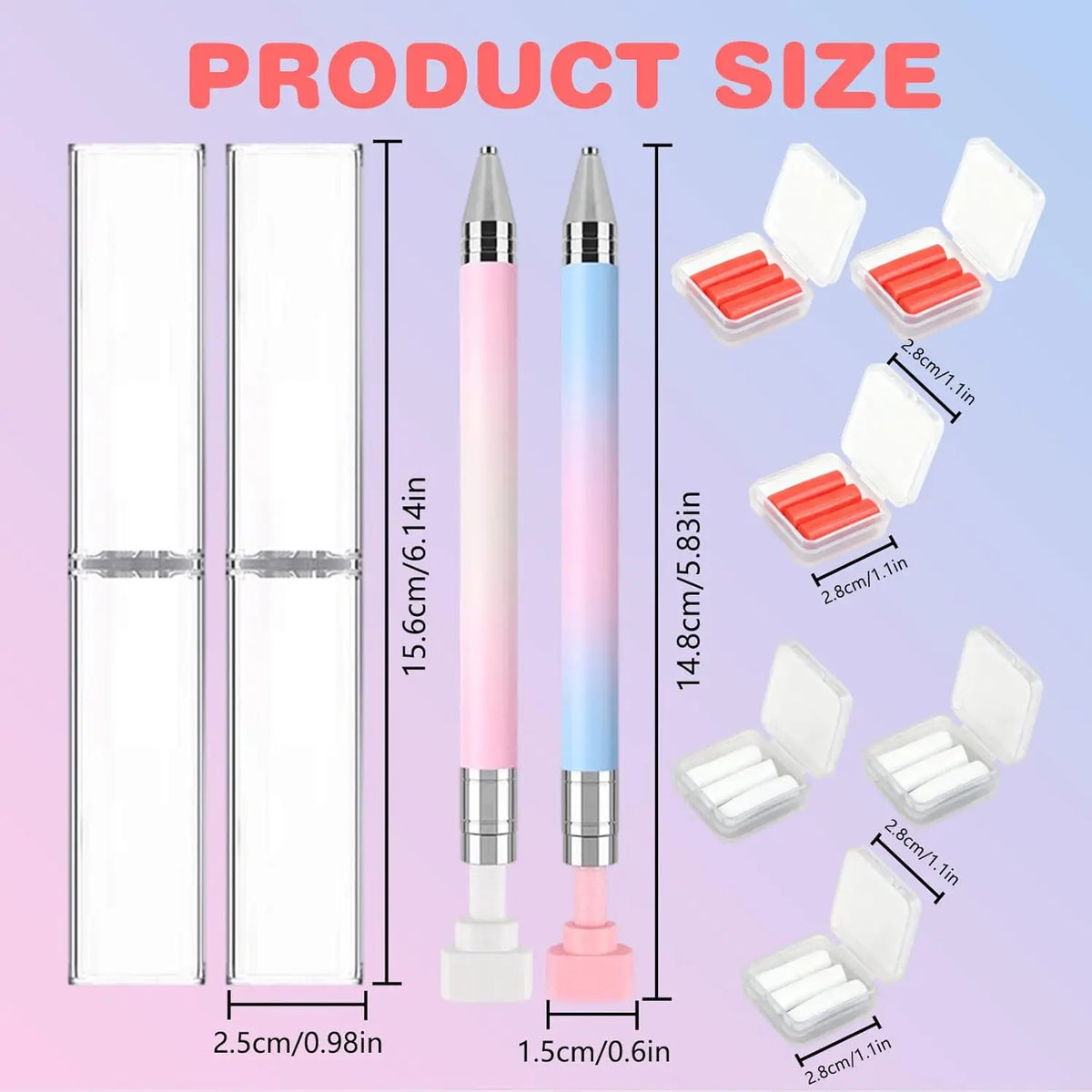 2PCS Refillable Wax Pen for Diamond Painting + Wax Pads