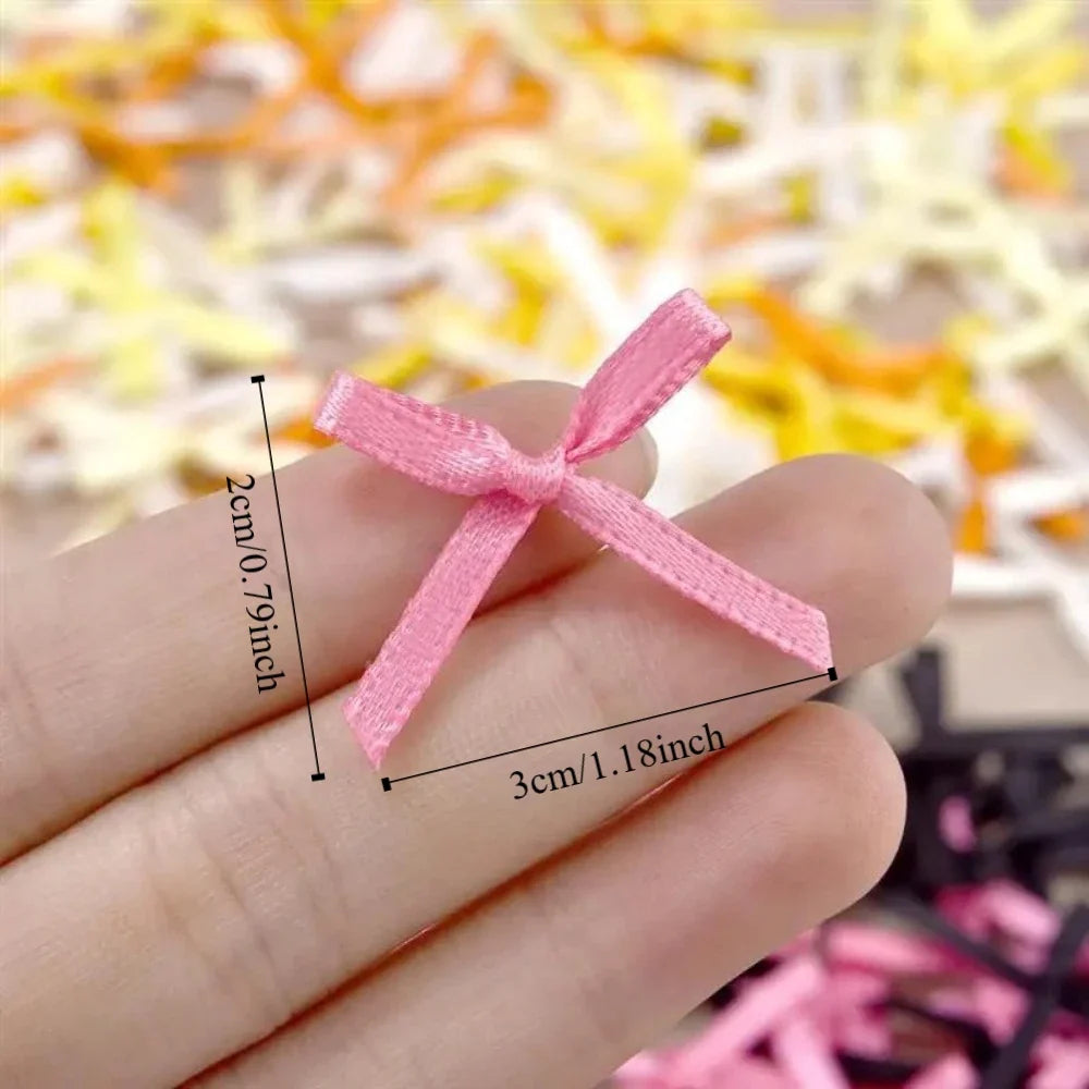 100pcs Mini Ribbon Bows 2x3cm – DIY Craft & Gift Wrapping