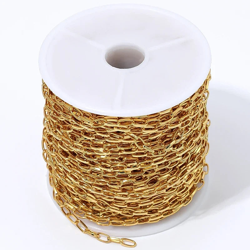 18K Gold Plated Oval Cable Chain Bulk Spool | DIY Jewelry