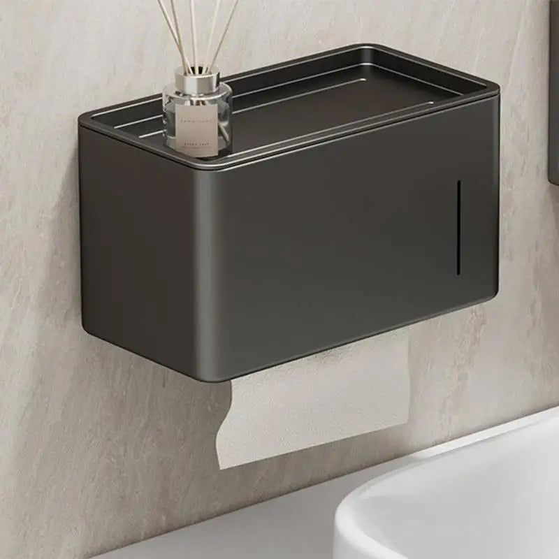 Wall-Mounted Toilet Paper Holder No-Drill Bathroom Dispenser