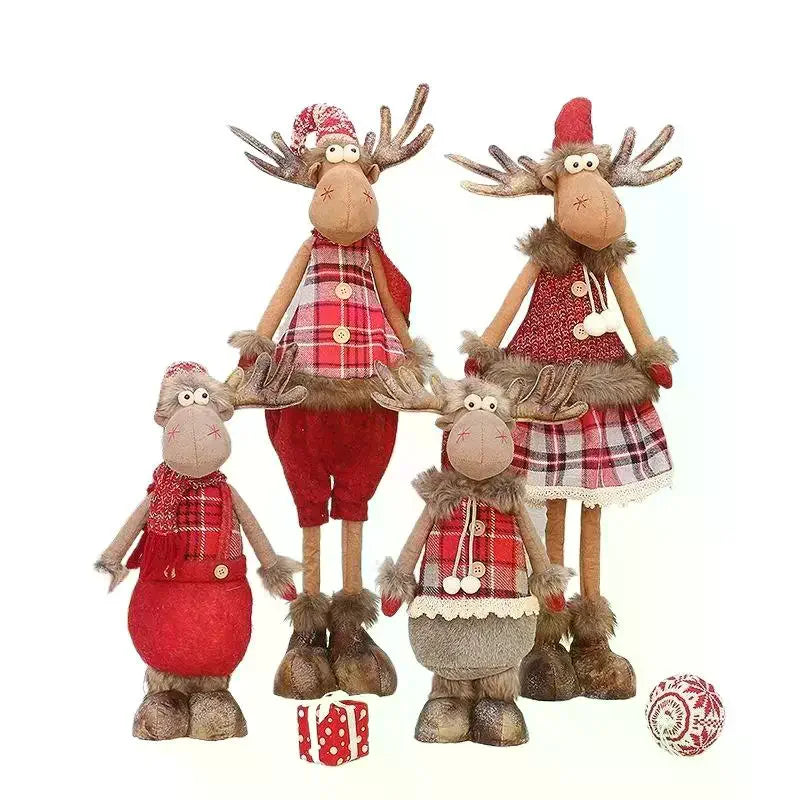 Christmas Elk Plush Doll Ornament 45cm – Festive Reindeer Decor