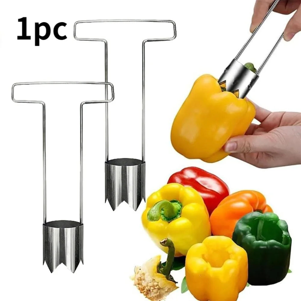 T-Shape Stainless Steel Fruit Corer & Pitter – Olive, Date, Peach