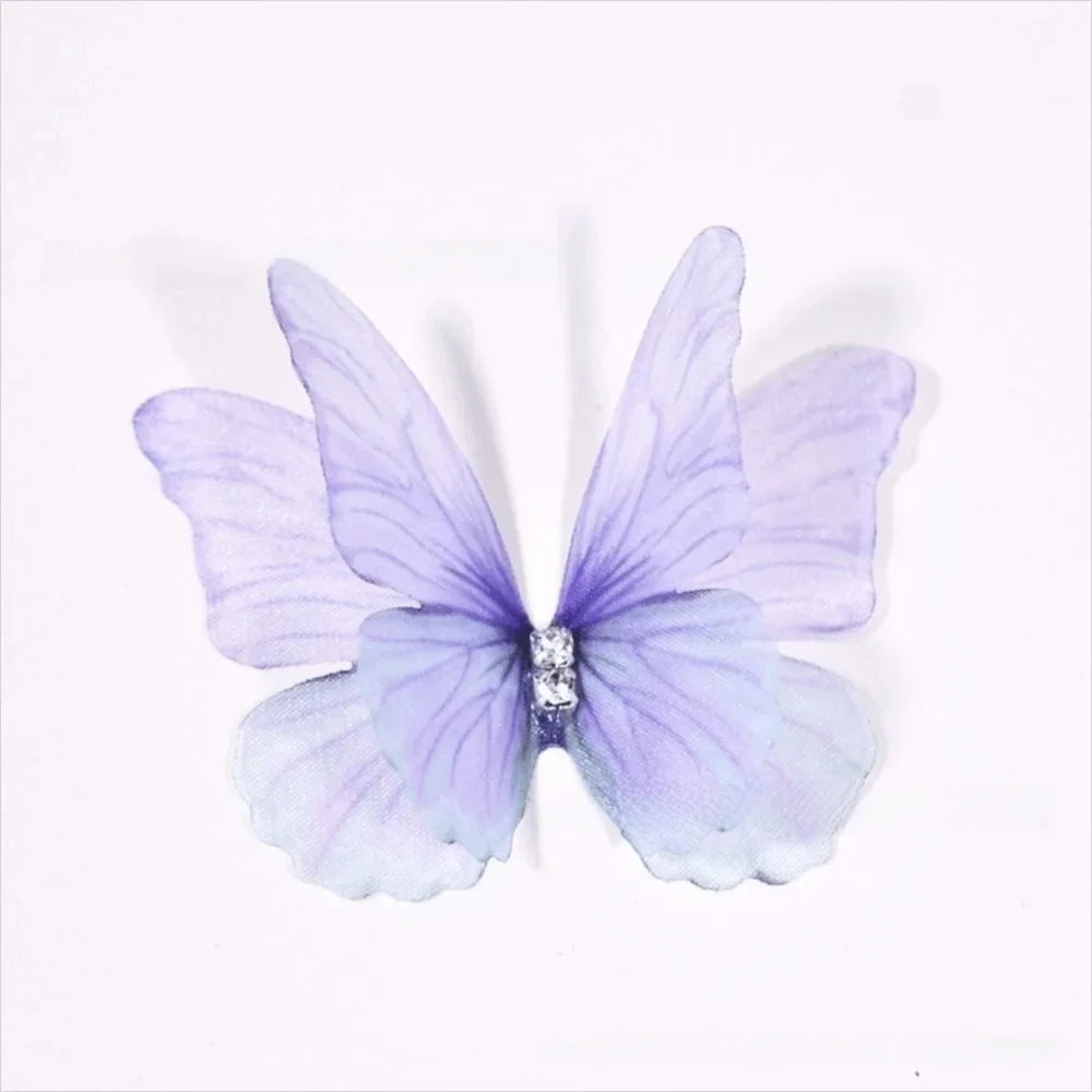 50Pcs 3D Organza Butterfly Appliques – Colorful Mesh Patches