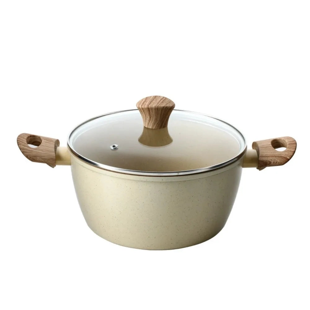 Nonstick Aluminum Stock Pot with Lid & Stay-Cool Handle