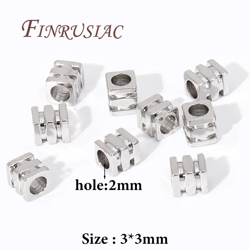 3x3mm 18K Gold Plated Brass Cube Spacer Beads | DIY Jewelry