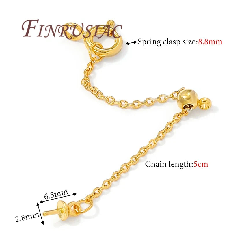 18K Gold Plated Bracelet Chain Extender | Spring Clasp & Stopper