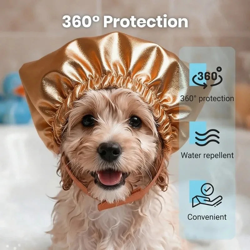 Waterproof Pet Bath Shower Cap – Ear Protection for Cats & Dogs