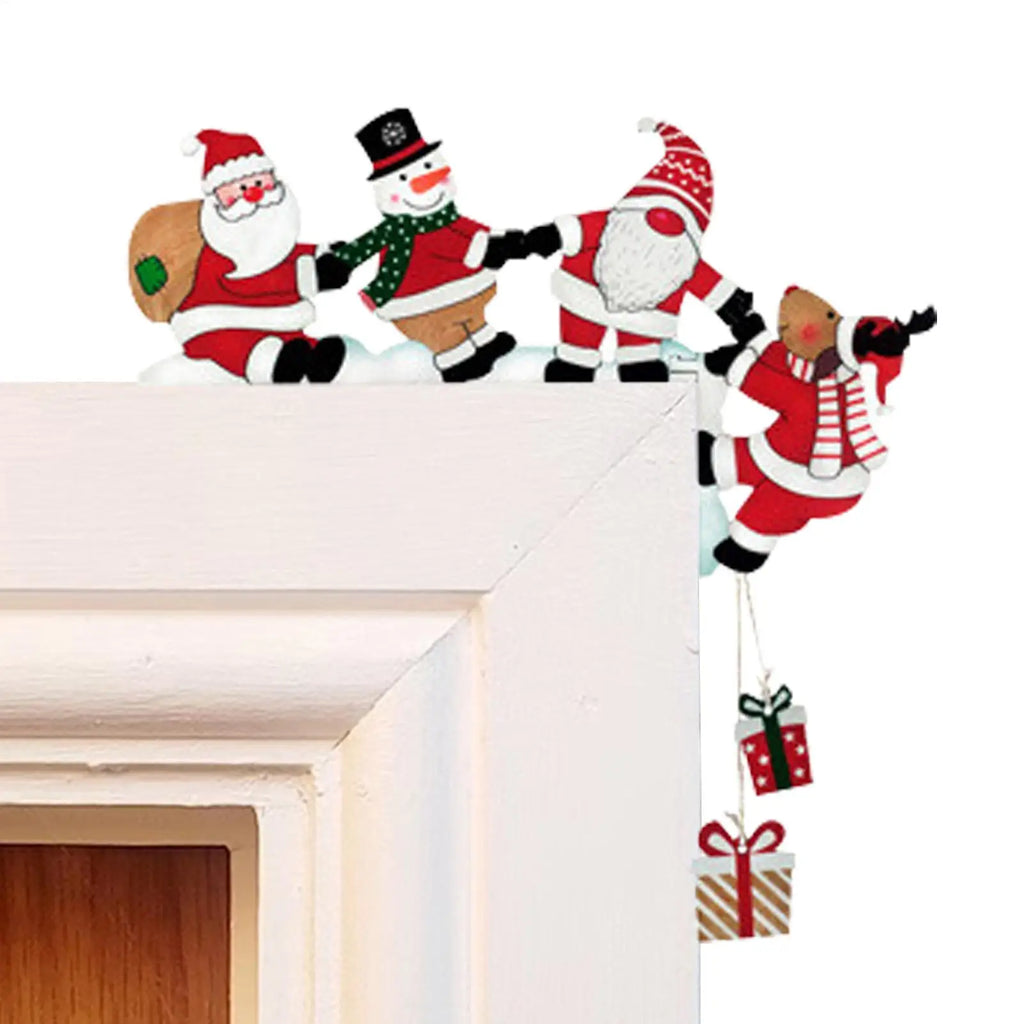 Wooden Christmas Door Frame Decoration – Santa Snowman Elk